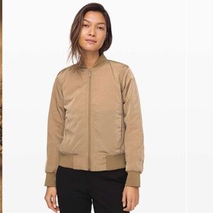 Lululemon Non-Stop Bomber *Reversible Frontier Brown Tan size 4